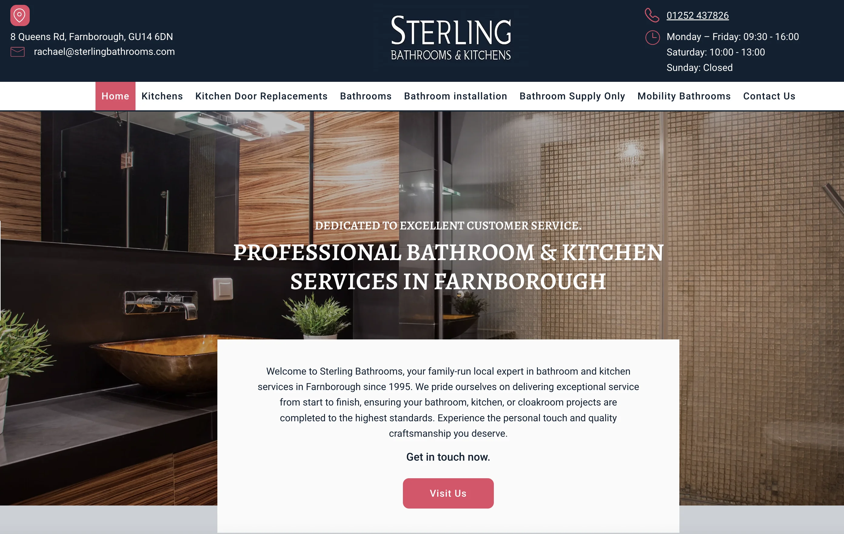 Sterling Bathrooms Farnborough website screenshot